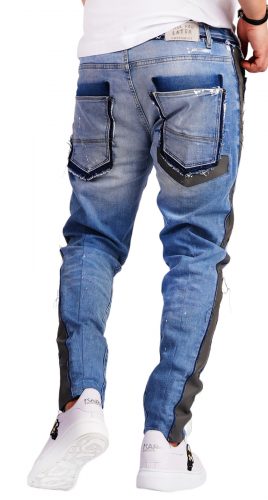 Blugi pentru barbati cu insertii de piele 7-Ani MJL6520 Blugi pentru barbati cu insertii de piele MJL6520