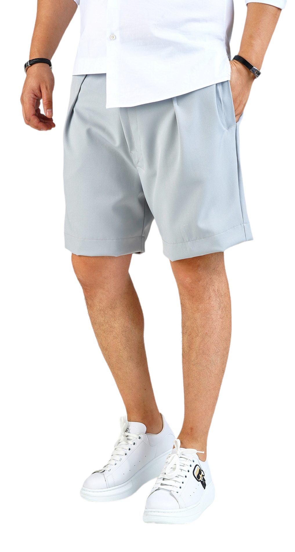 Pantaloni eleganti din stofa metalica premium MSL5871
