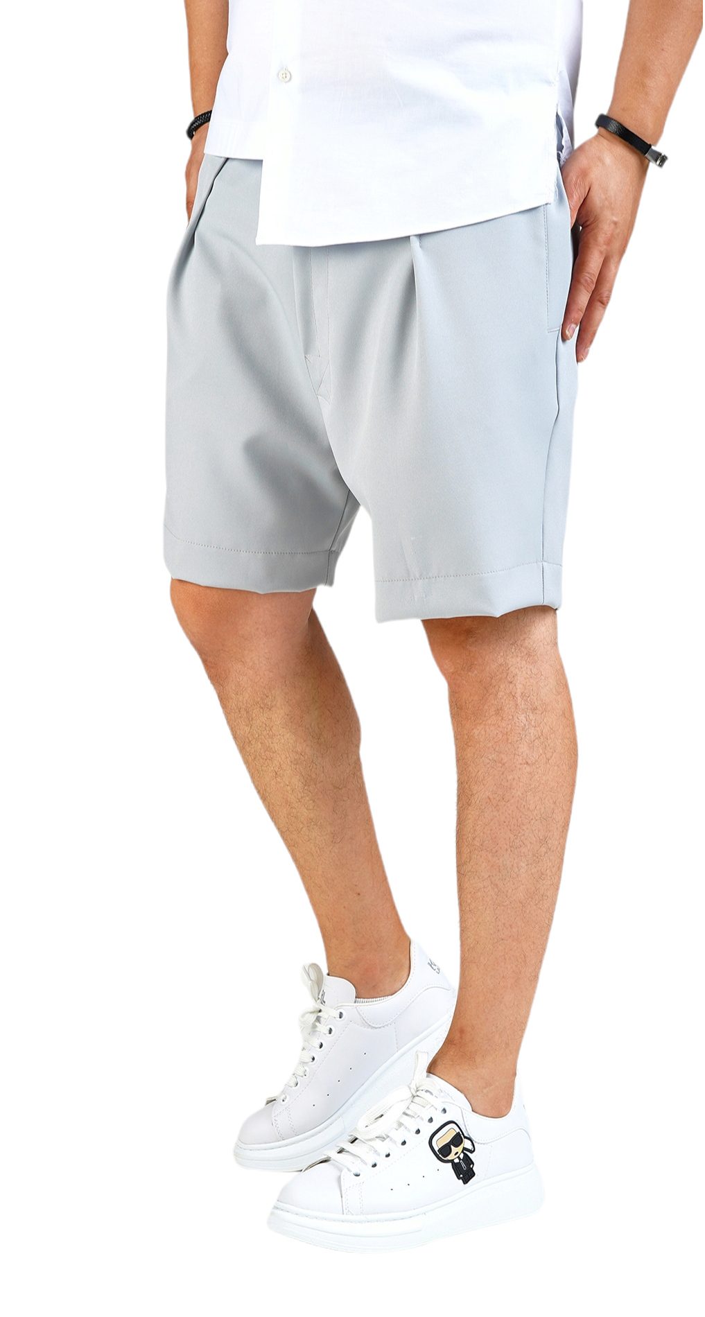 Pantaloni eleganti din stofa metalica premium MSL5871