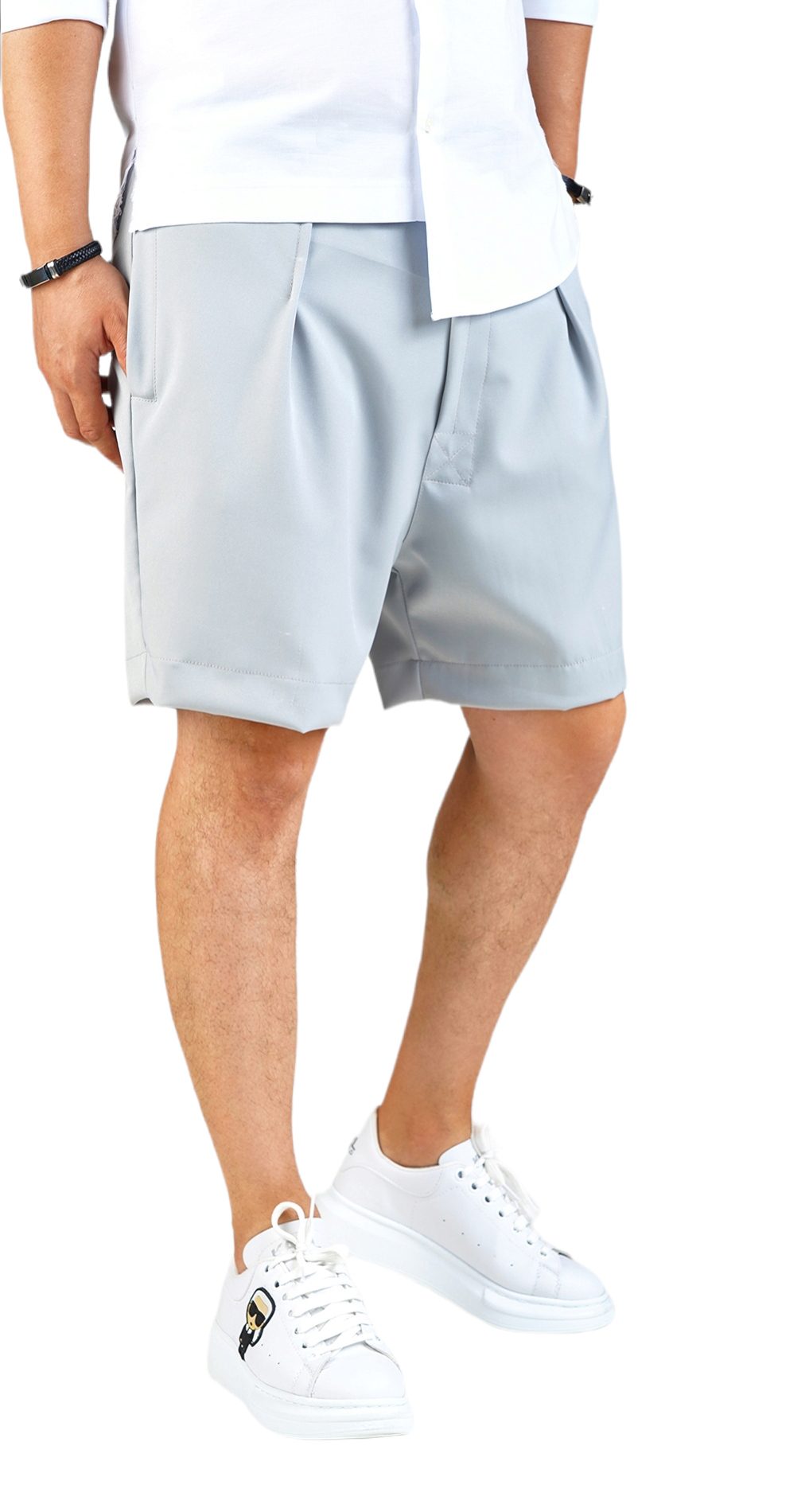 Pantaloni eleganti din stofa metalica premium MSL5871
