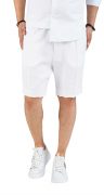 Pantaloni eleganti din stofa alba premium MSL5873