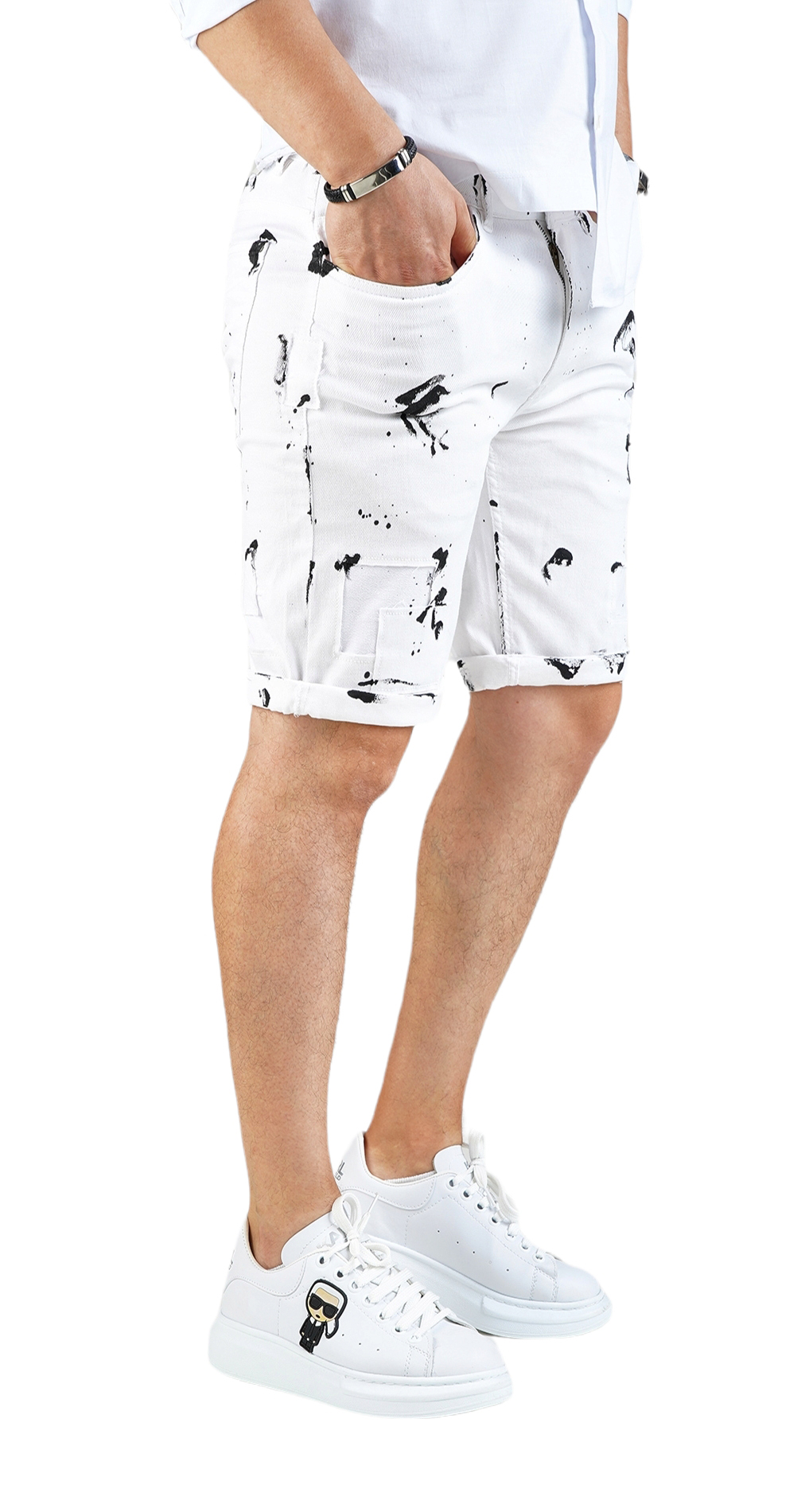 Blugi scurti din denim eco-friendly jeans scurti MSL5877 Blugi scurti din denim eco-friendly MSL5877