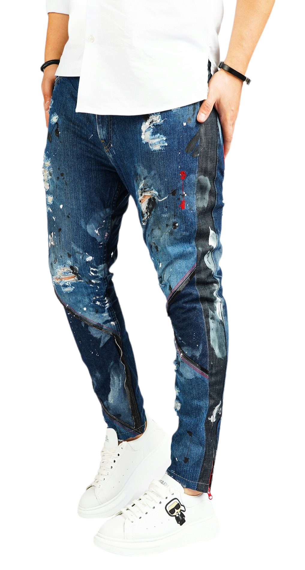 Distroyed dark blue jeans edition MJL5905