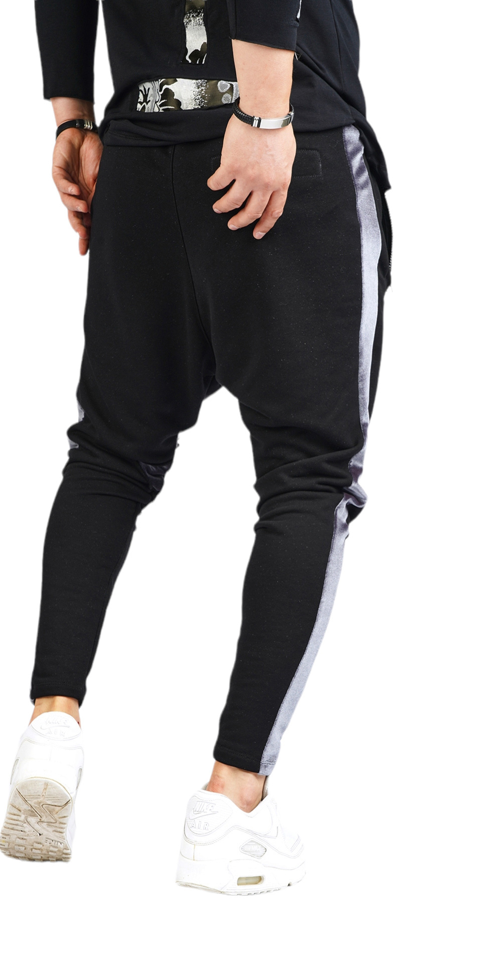 Pantaloni cu semi-tur si insertii metalice pantaloni MPL5911 Pantaloni cu semi-tur si insertii metalice MPL5911