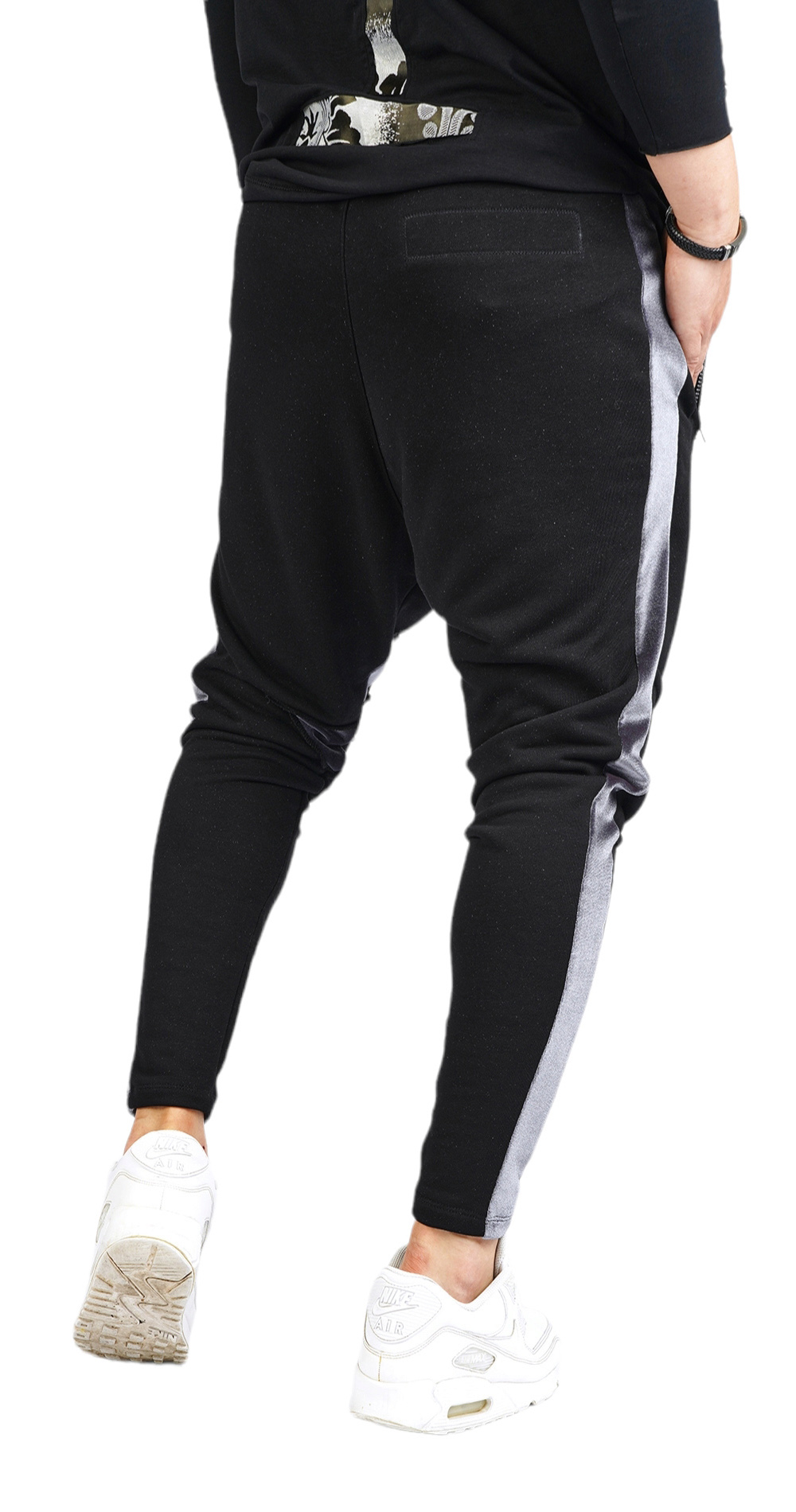 Pantaloni cu semi-tur si insertii metalice pantaloni MPL5911 Pantaloni cu semi-tur si insertii metalice MPL5911