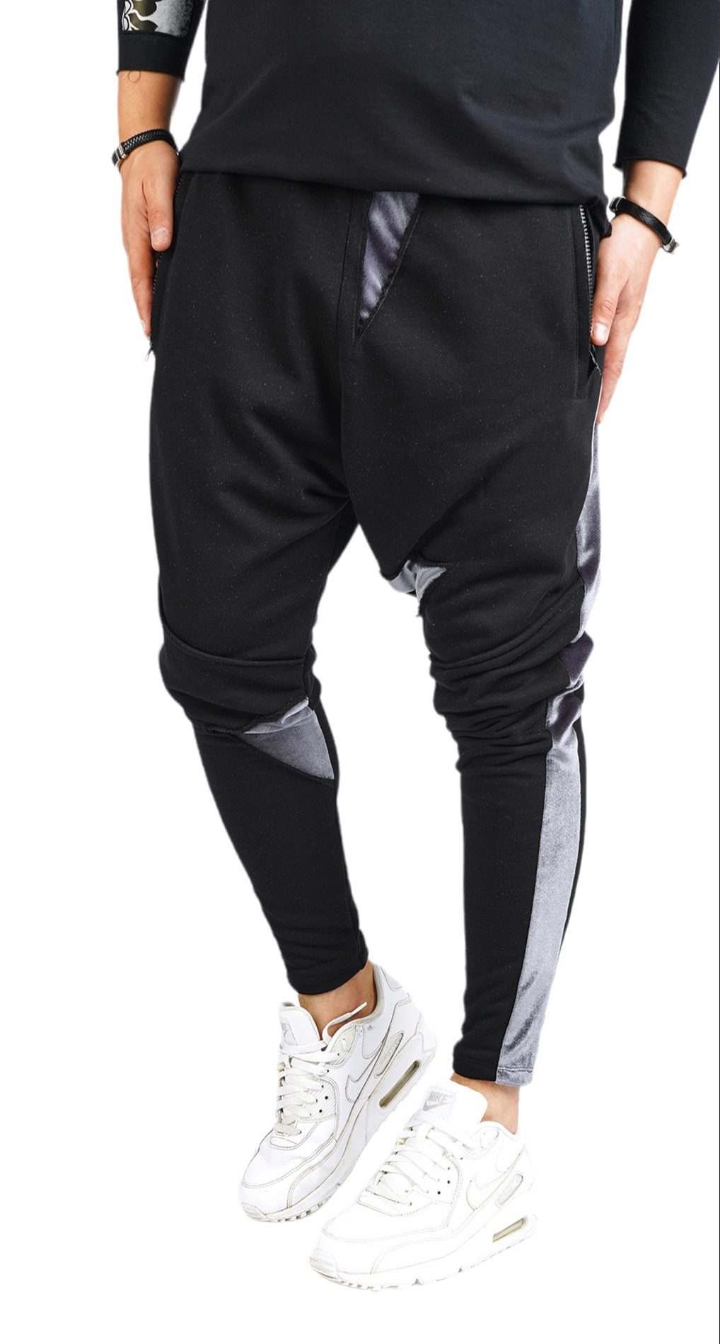 Pantaloni cu semi-tur si insertii metalice MPL5911