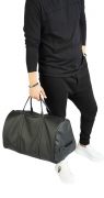 Gym edition, eco ♻ black leather duffle bag MBG5927