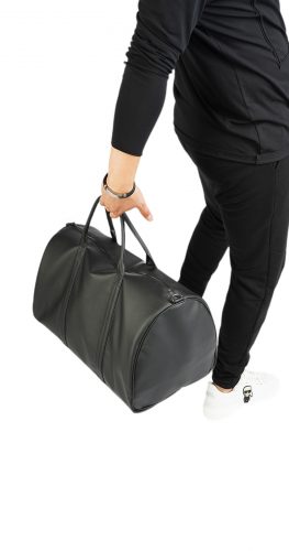 Gym edition, eco ♻ black leather duffle bag MBG5927