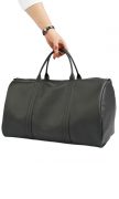 Gym edition, eco ♻ black leather duffle bag MBG5927