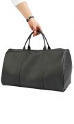 Gym edition, eco ♻ black leather duffle bag LEATHER BAGS MBG5927 Gym edition, eco ♻ black leather duffle bag MBG5927