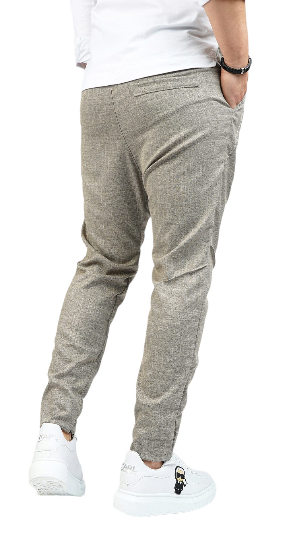 Pantaloni cu semi-tur -- din stofa fina MPL6008