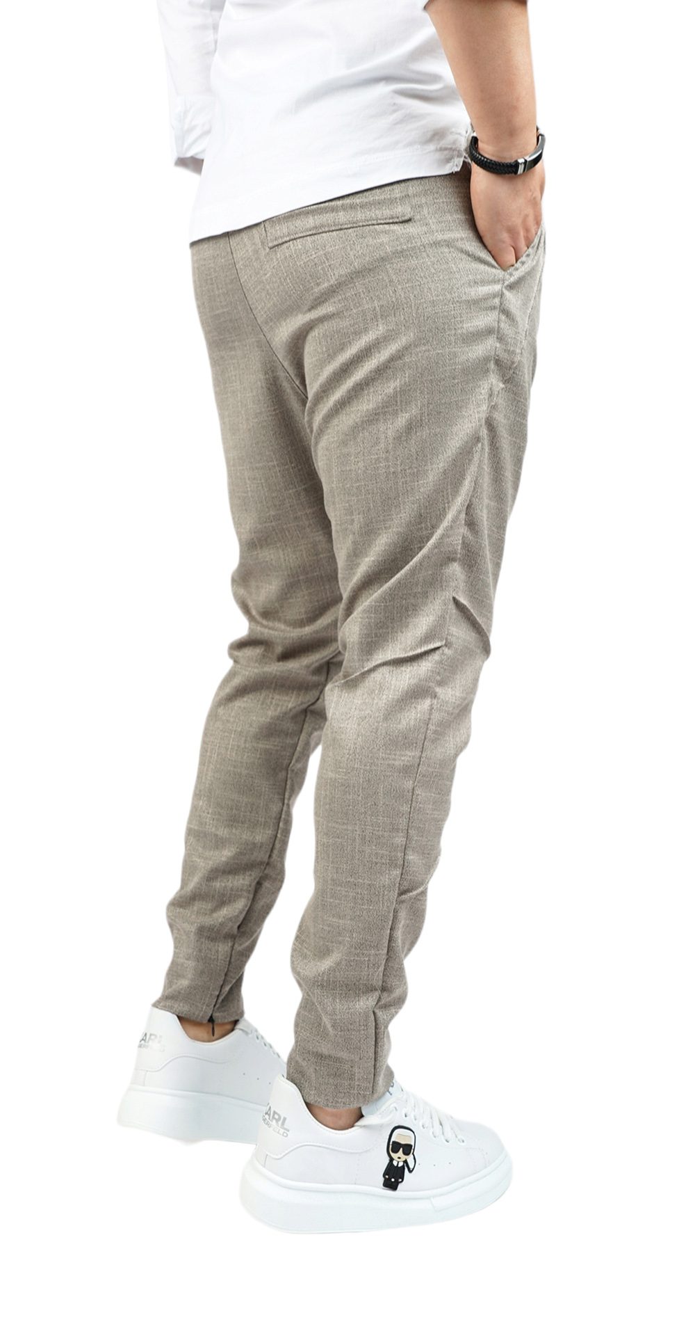 Pantaloni cu semi-tur -- din stofa fina MPL6008