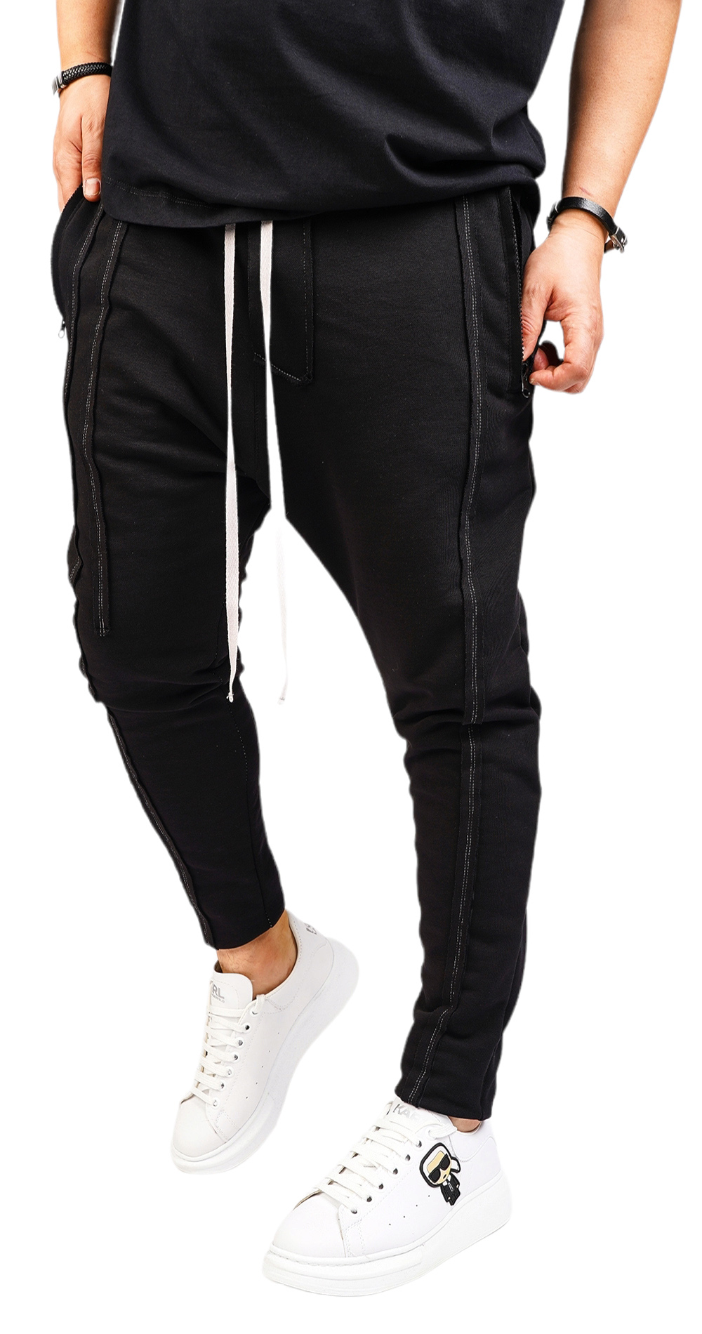 Pantaloni cu semi-tur, editie limitata NOT-FOR-EVERYONE MPL6013 Pantaloni cu semi-tur, editie limitata MPL6013