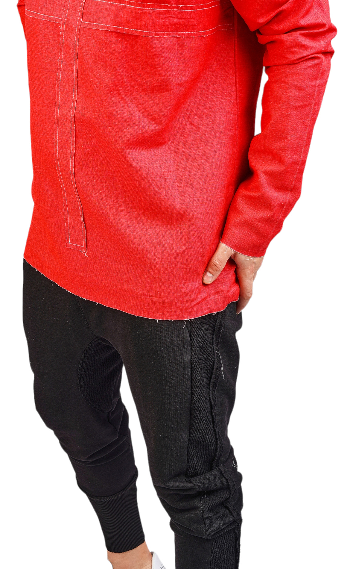 Bluza din denim rosu anterioare MBL6022 Bluza din denim rosu MBL6022