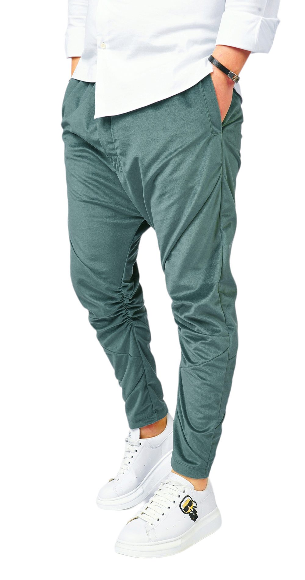 Pantaloni din catifea metalica-mata, premium MPL6100