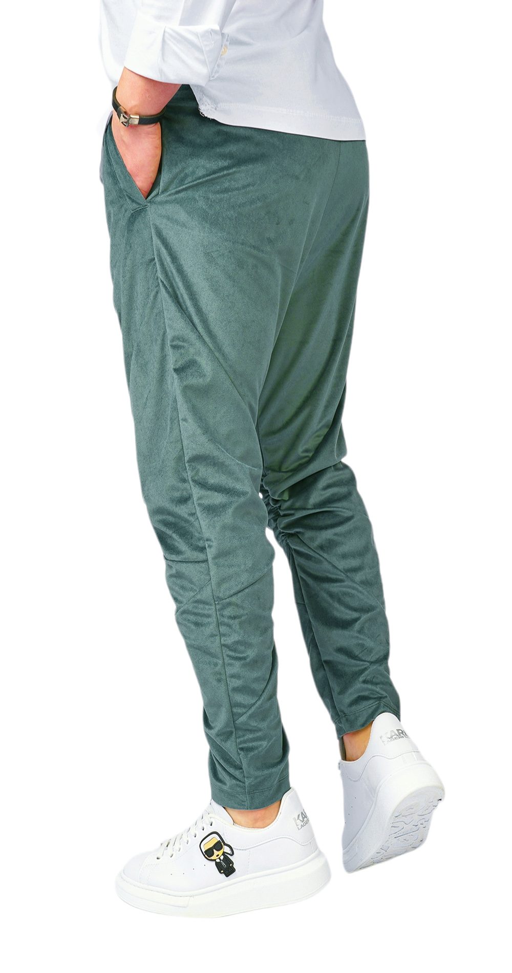 Pantaloni din catifea metalica-mata, premium MPL6100