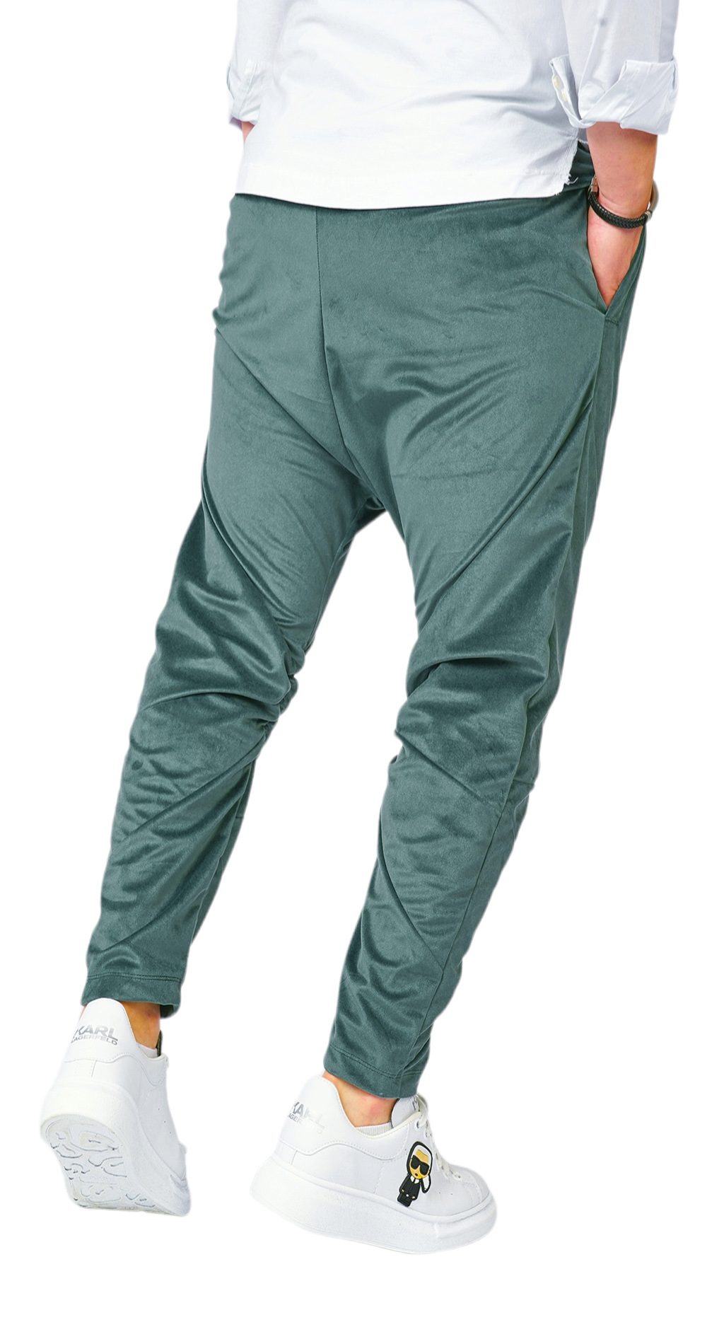 Pantaloni din catifea metalica-mata, premium MPL6100