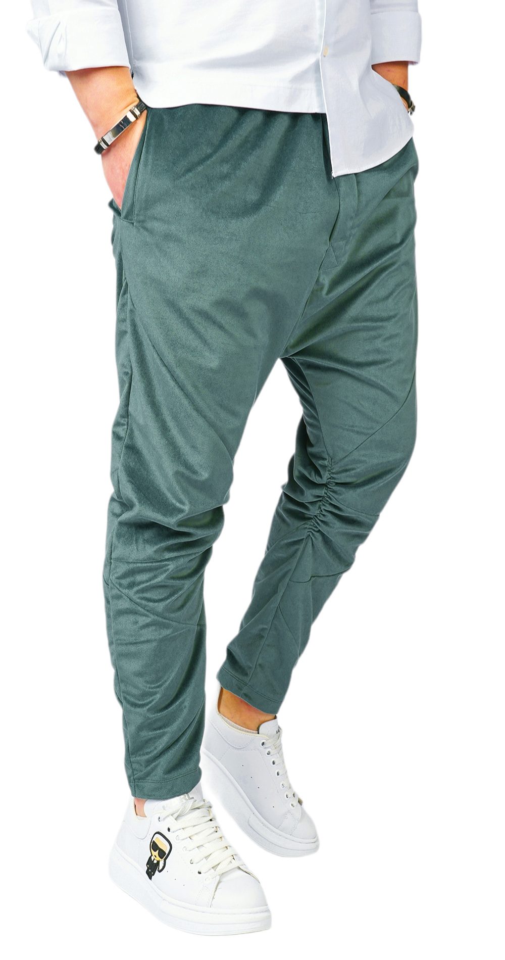 Pantaloni din catifea metalica-mata, premium MPL6100