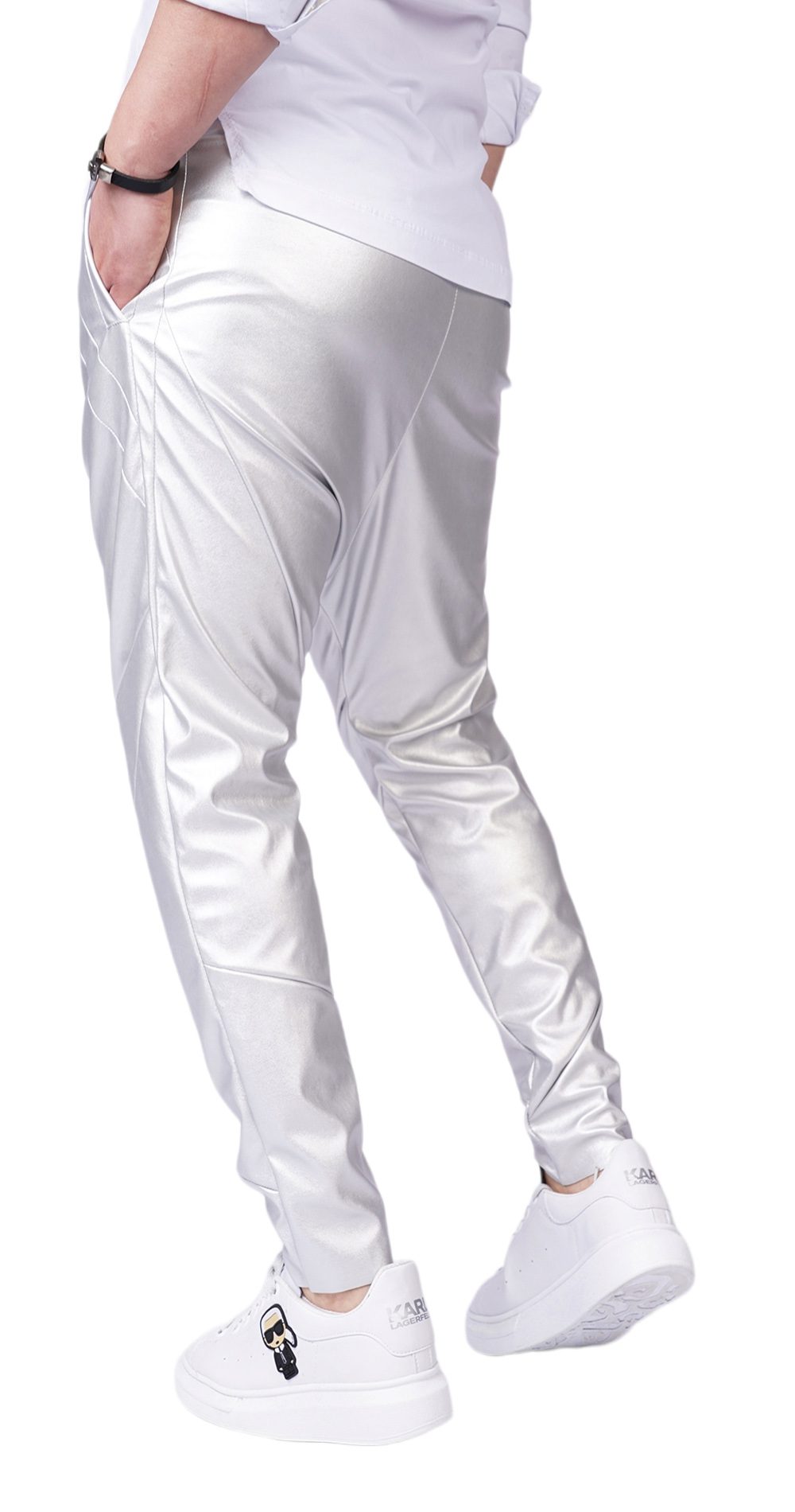 EXCLUSIVE SILVER LEATHER PANTS - NOT FOR EVERYONE MPL6102