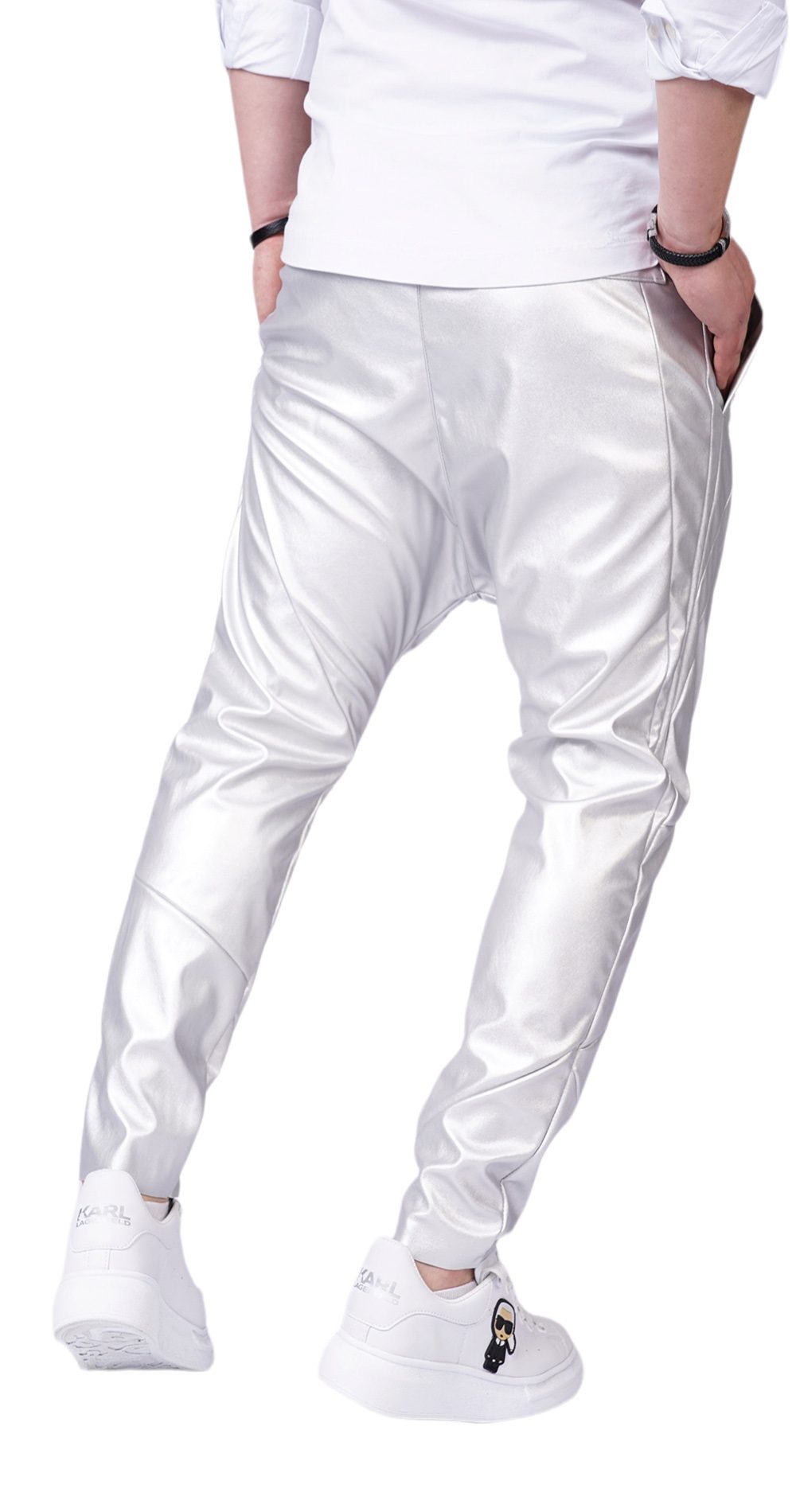 EXCLUSIVE SILVER LEATHER PANTS - NOT FOR EVERYONE MPL6102