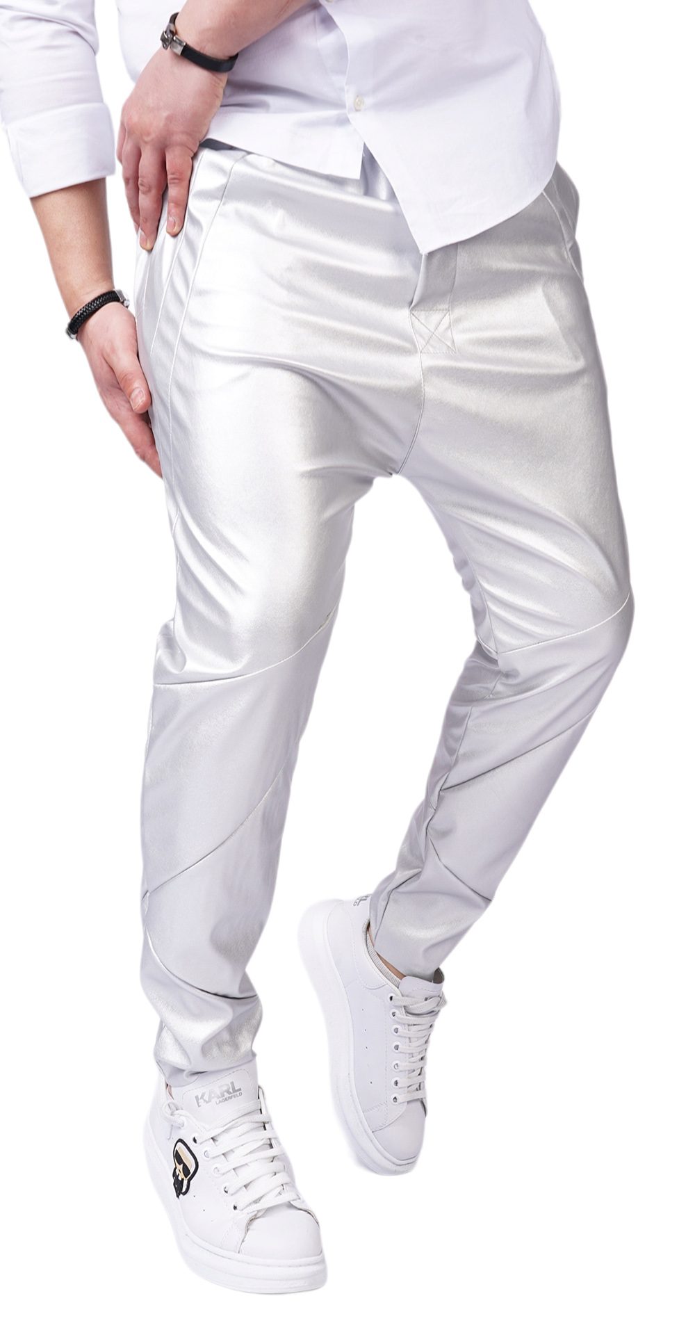 EXCLUSIVE SILVER LEATHER PANTS - NOT FOR EVERYONE MPL6102