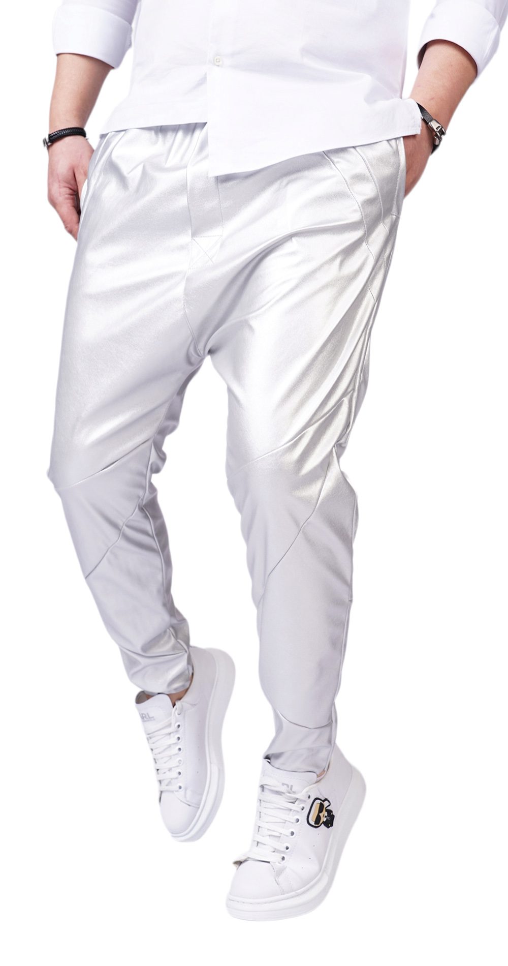 EXCLUSIVE SILVER LEATHER PANTS - NOT FOR EVERYONE MPL6102