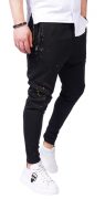 Pantaloni cu stropi de culoare si insertii in X pantaloni MPL6108 Pantaloni cu stropi de culoare si insertii in X MPL6108