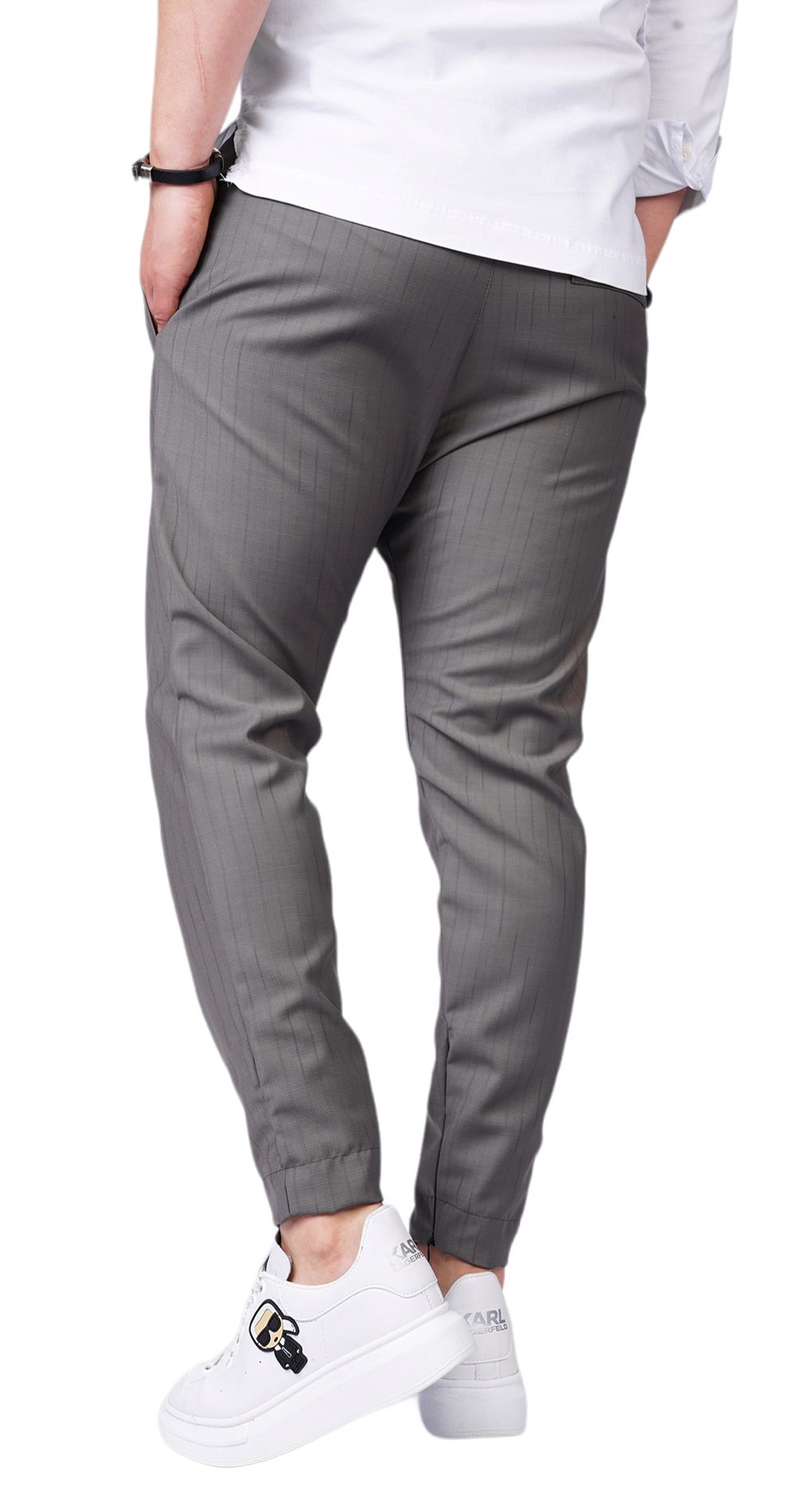 Pantaloni din stofa gri, premium MPL6109