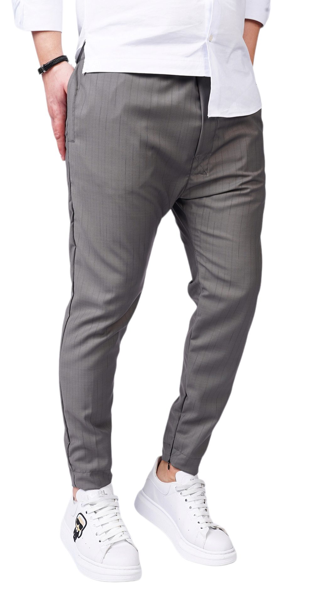 Pantaloni din stofa gri, premium MPL6109