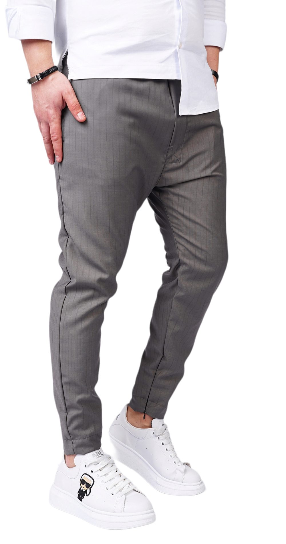 Pantaloni din stofa gri, premium MPL6109