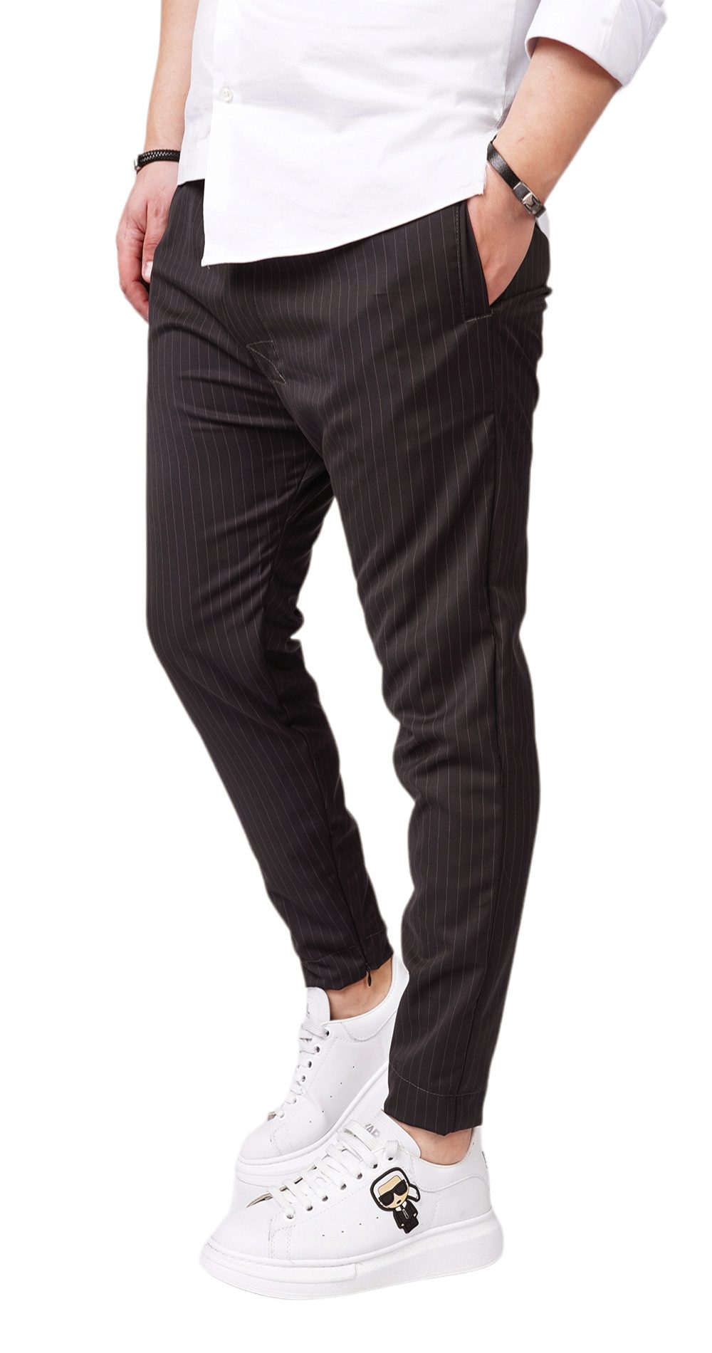 Pantaloni din stofa premium cu semi-tur, earth edition MPL6112