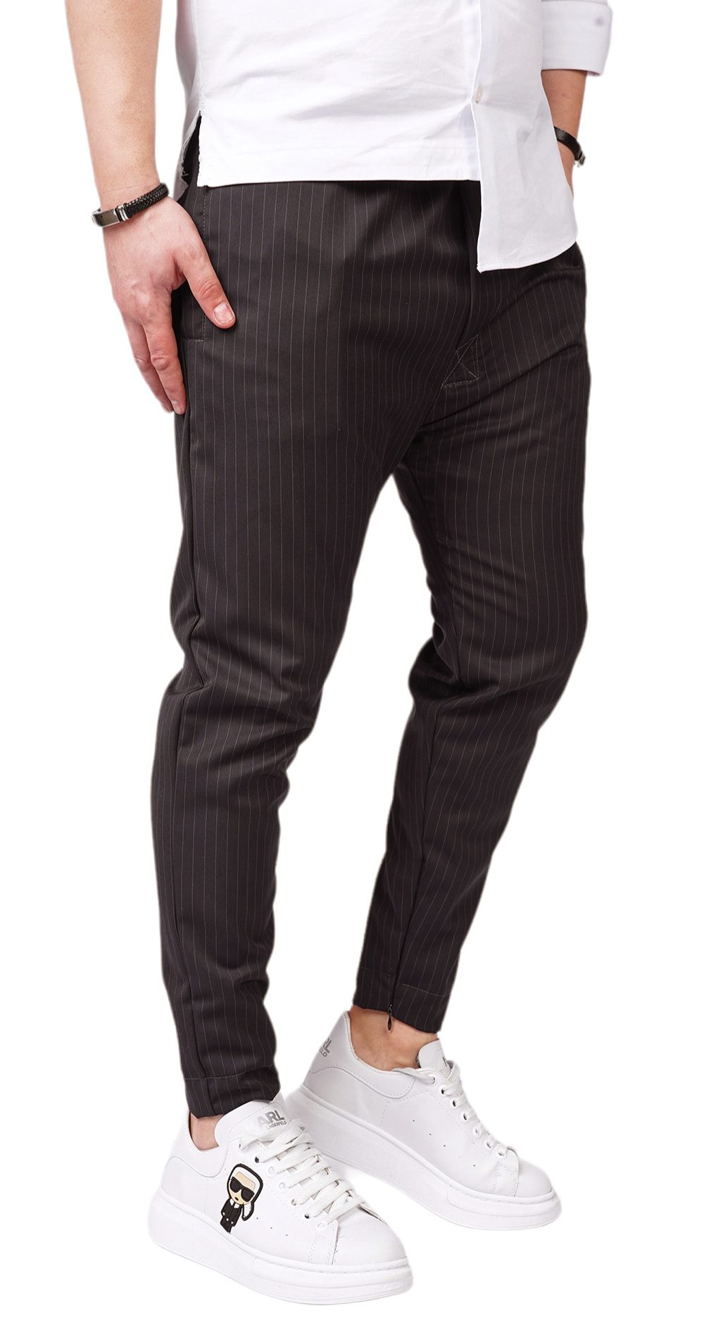 Pantaloni din stofa premium cu semi-tur, earth edition MPL6112