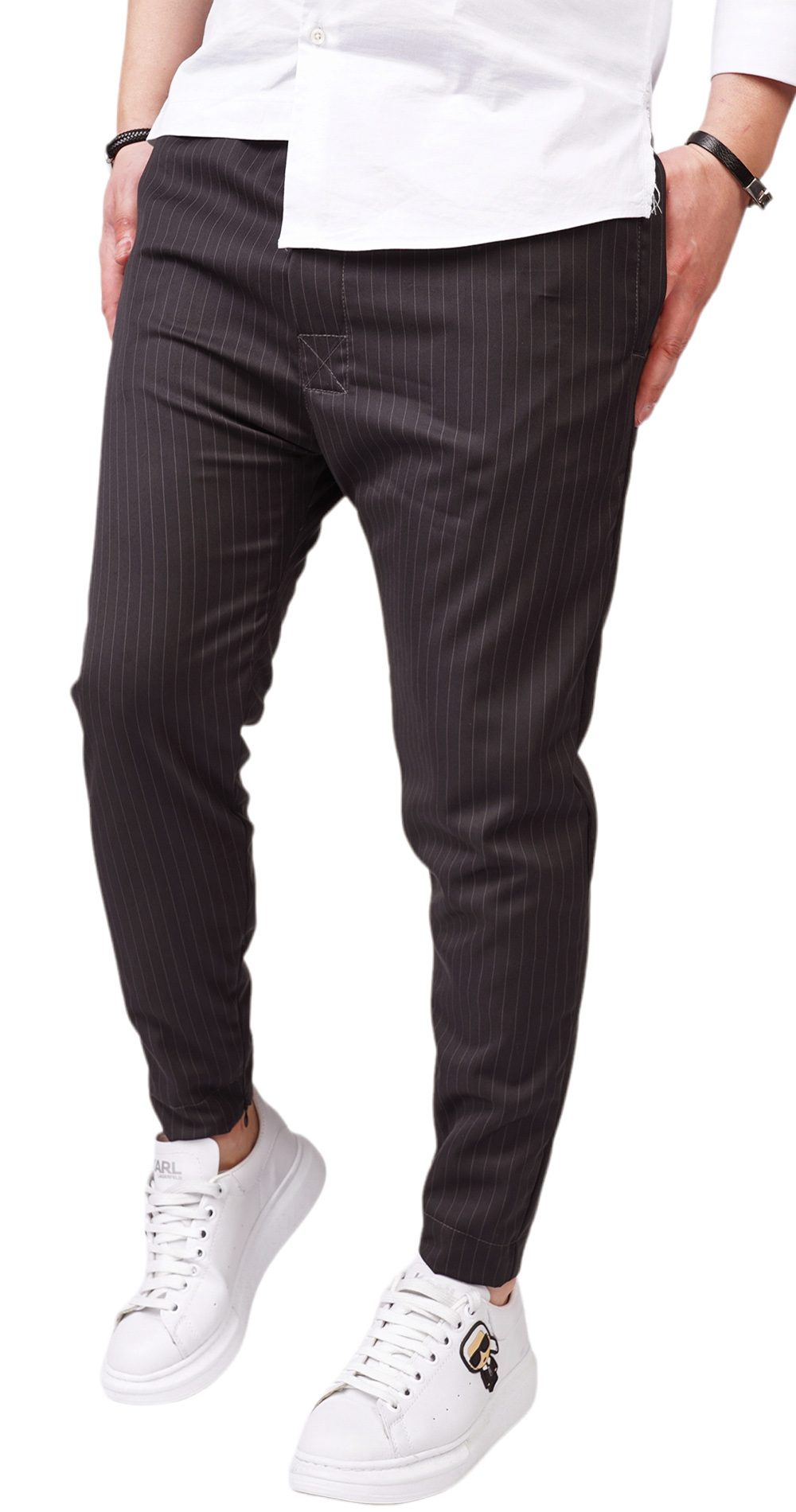Pantaloni din stofa premium cu semi-tur, earth edition MPL6112