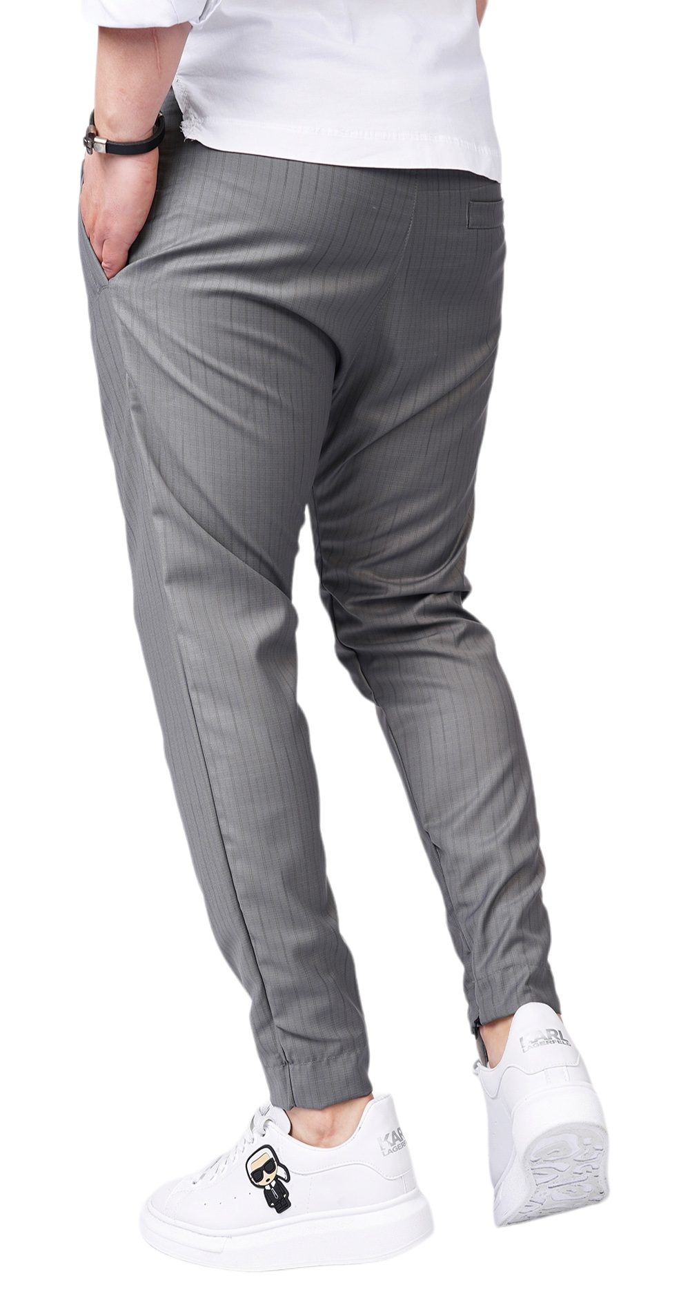 Pantaloni din stofa premium, gri deschis MPL6113