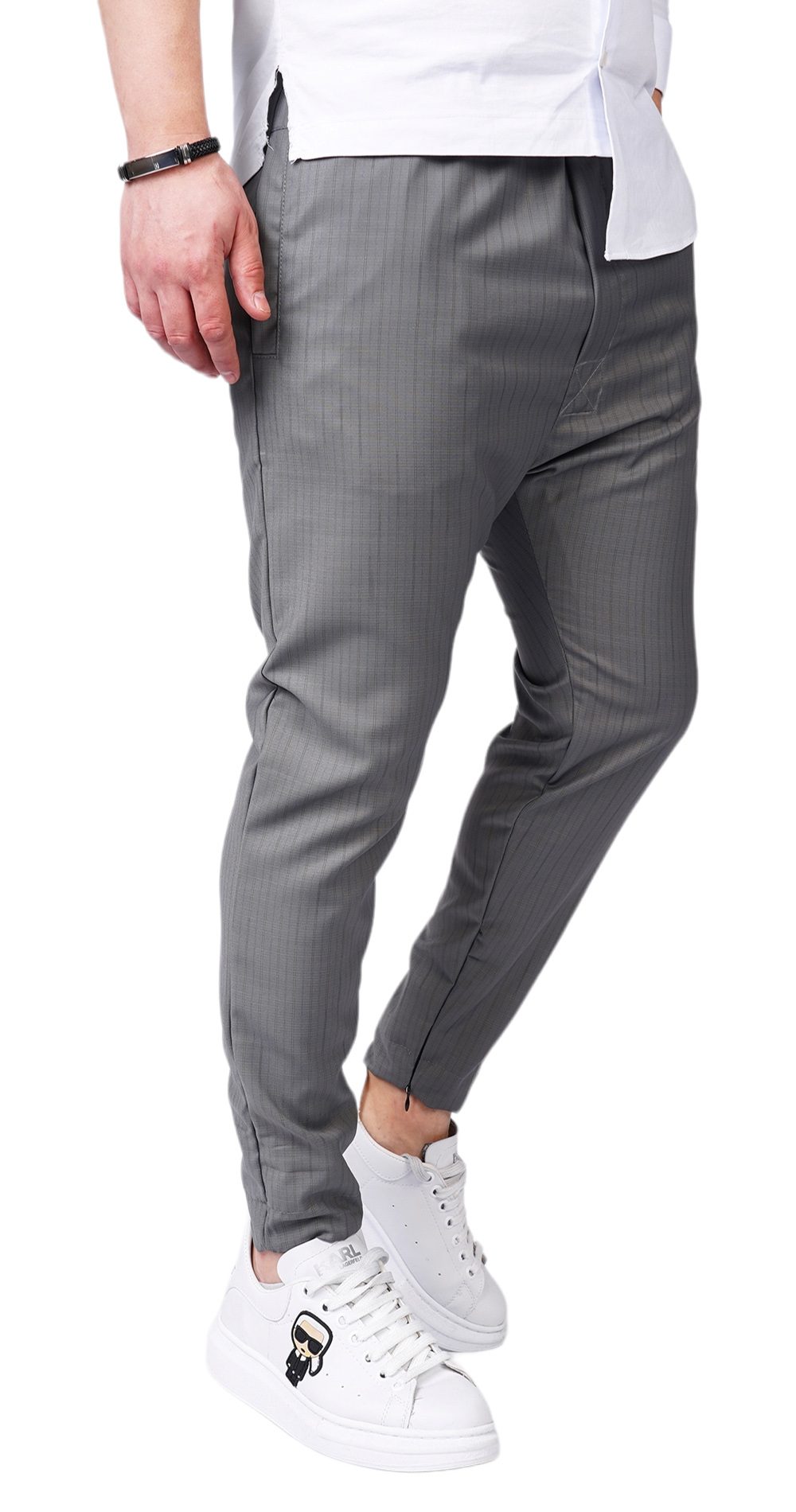 Pantaloni din stofa premium, gri deschis MPL6113