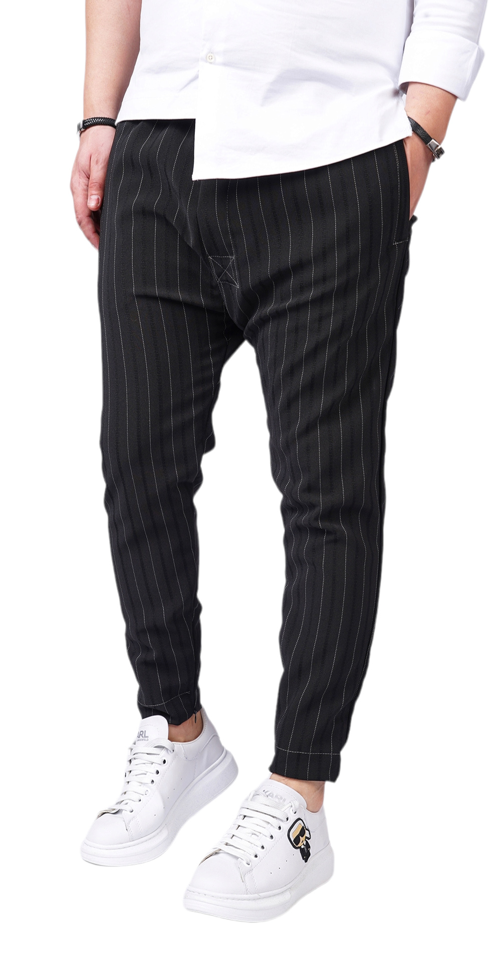Exclusive! Pantaloni din stofa premium cu insertii metalice Gentlemen's edition MPL6114 Exclusive! Pantaloni din stofa premium cu insertii metalice MPL6114