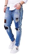 Blugi confectionati manual, cu elemente distincte jeans MJL6115 Blugi confectionati manual, cu elemente distincte MJL6115