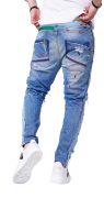 Blugi confectionati manual, cu elemente distincte jeans MJL6115 Blugi confectionati manual, cu elemente distincte MJL6115