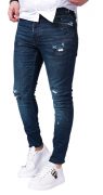 Jeans stretch, cu tocituri si elemente handmade anterioare MJL6120 Jeans stretch, cu tocituri si elemente handmade MJL6120