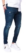 Jeans stretch, cu tocituri si elemente handmade anterioare MJL6120 Jeans stretch, cu tocituri si elemente handmade MJL6120