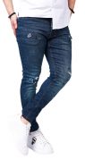 Jeans stretch, cu tocituri si elemente handmade anterioare MJL6120 Jeans stretch, cu tocituri si elemente handmade MJL6120