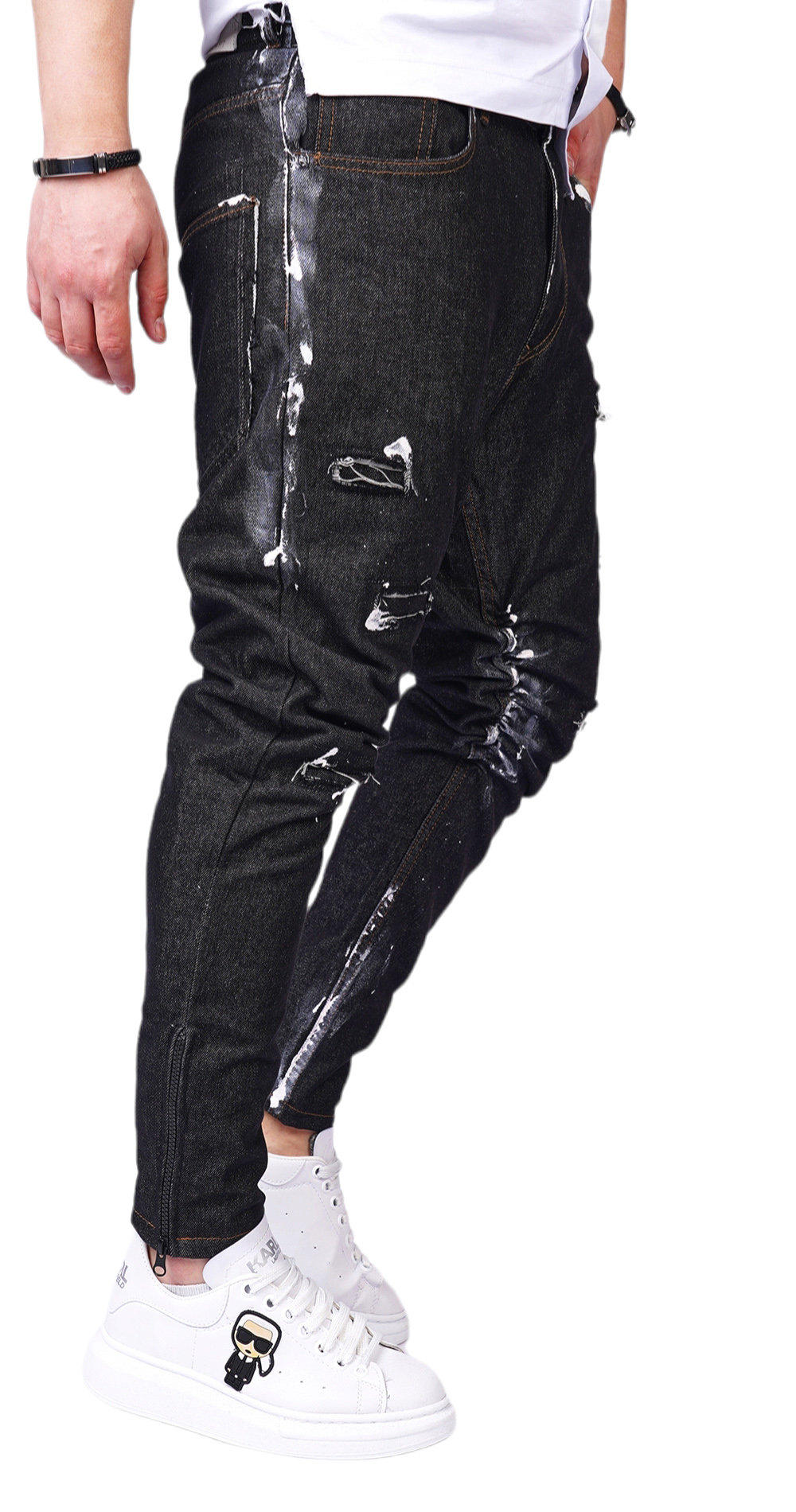 Blugi albastru-inchis, special colour jeans MJL6121 Blugi albastru-inchis, special colour MJL6121