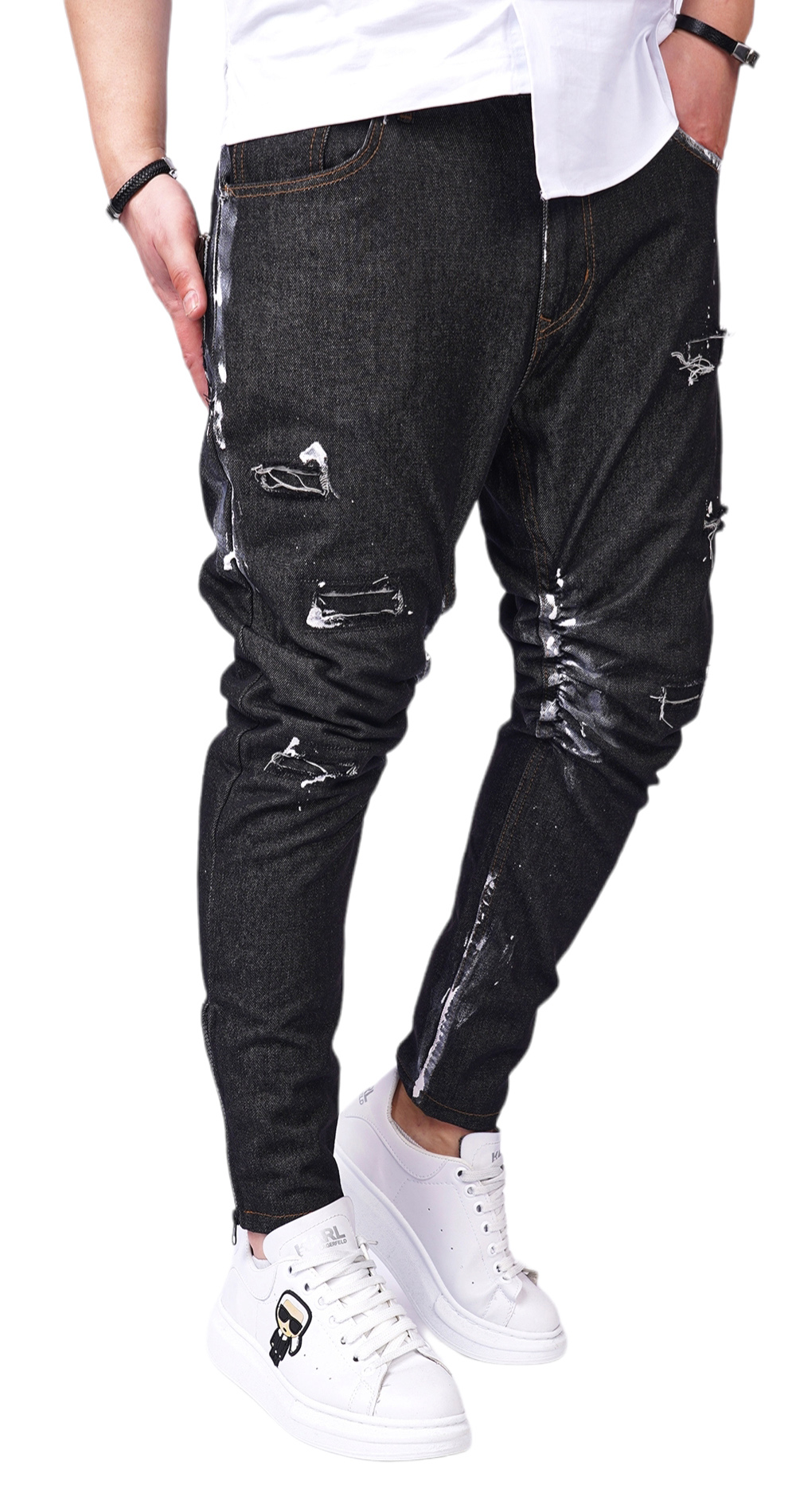 Blugi albastru-inchis, special colour jeans MJL6121 Blugi albastru-inchis, special colour MJL6121