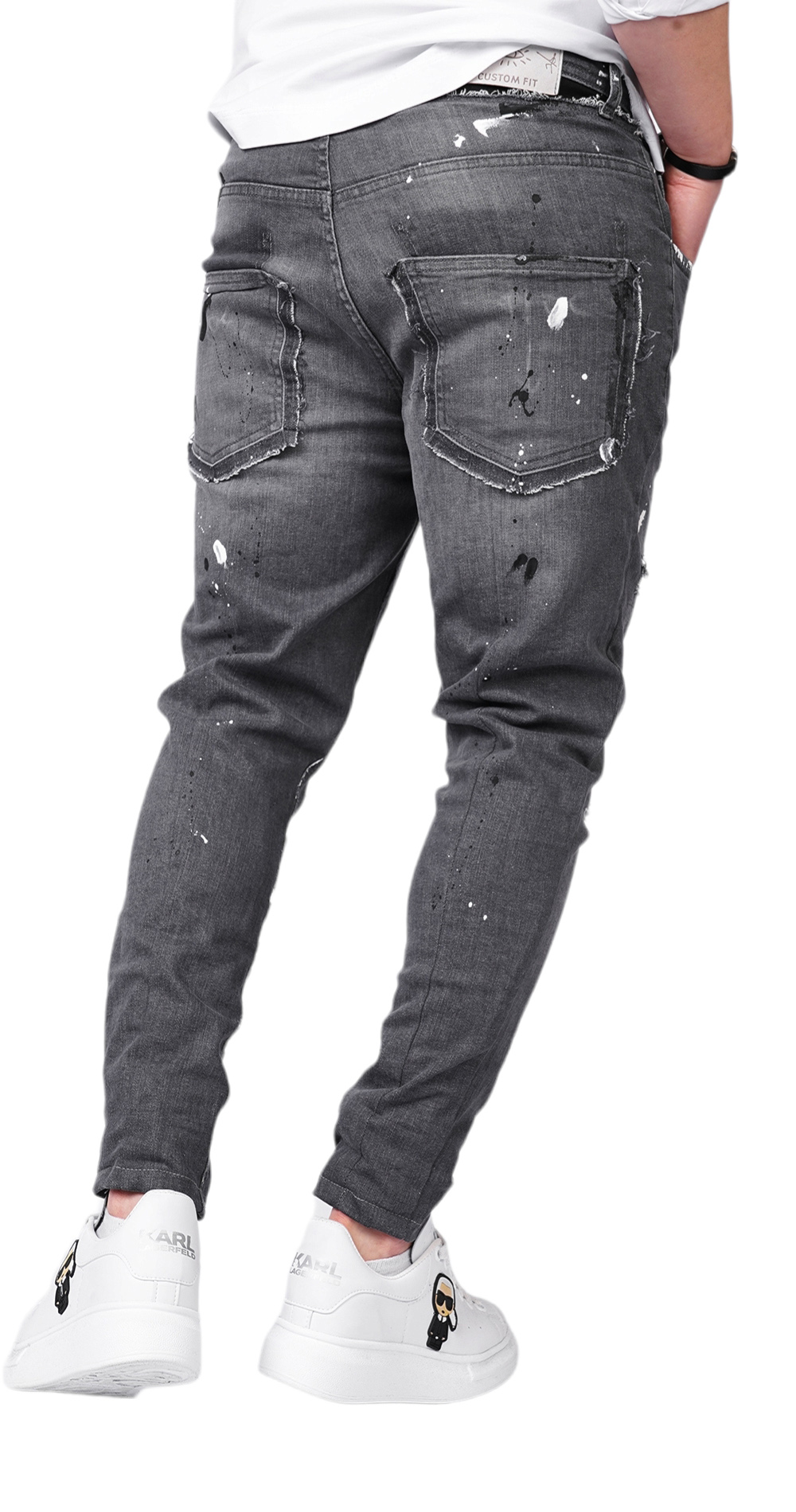 - DONT QUIT - DO IT - dark gray stretch jeans anterioare MJL6123 - DONT QUIT - DO IT - dark gray stretch jeans MJL6123