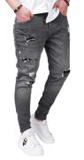 - DONT QUIT - DO IT - dark gray stretch jeans anterioare MJL6123 - DONT QUIT - DO IT - dark gray stretch jeans MJL6123
