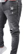- DONT QUIT - DO IT - dark gray stretch jeans anterioare MJL6123 - DONT QUIT - DO IT - dark gray stretch jeans MJL6123