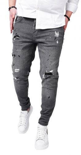 - DONT QUIT - DO IT - dark gray stretch jeans MJL6123