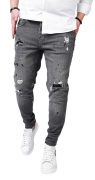 - DONT QUIT - DO IT - dark gray stretch jeans anterioare MJL6123 - DONT QUIT - DO IT - dark gray stretch jeans MJL6123