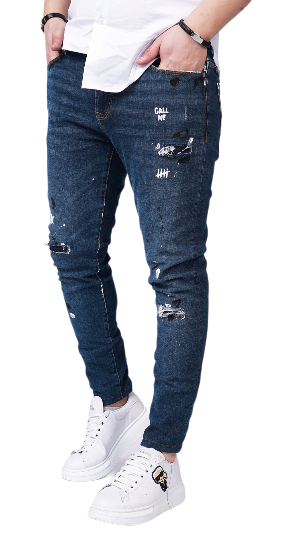 Special blue denim jeans anterioare MJL6125 Special blue denim jeans MJL6125