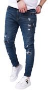 Special blue denim jeans anterioare MJL6125 Special blue denim jeans MJL6125